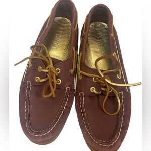 - Sperry Women’s Boat‎ Shoes in Wine w/ Gold SZ 9M